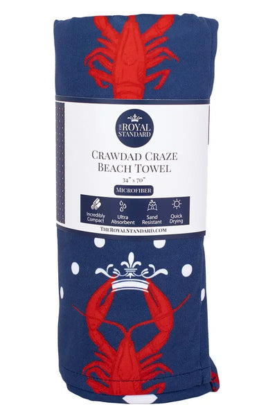 Crawfish Beach Towel - Navy