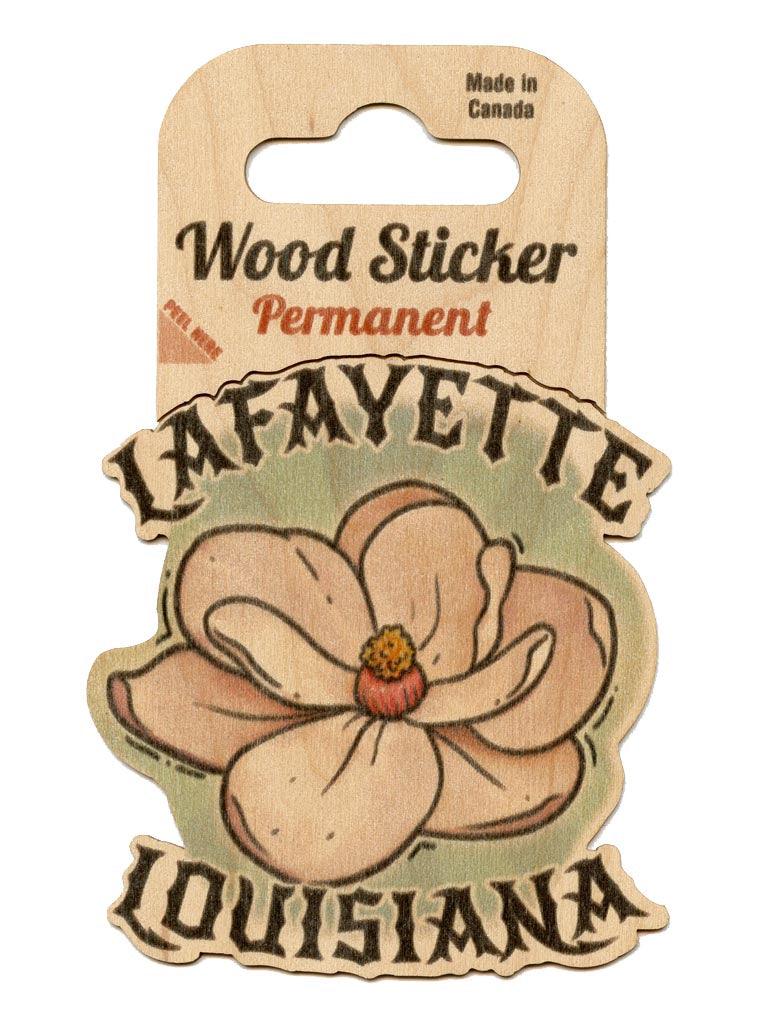Wood Lafayette Sticker - Magnolia