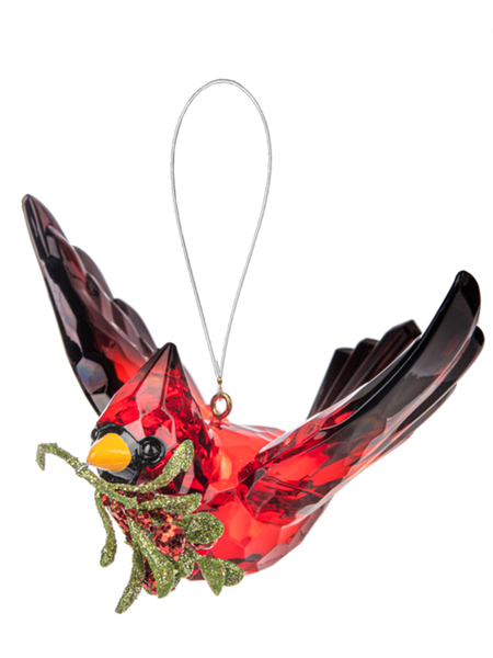 Radiant Red Cardinal with Mistletoe