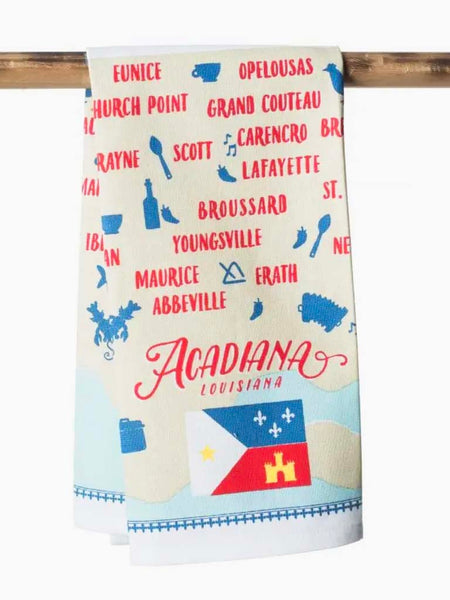 Acadiana Map Kitchen Towel
