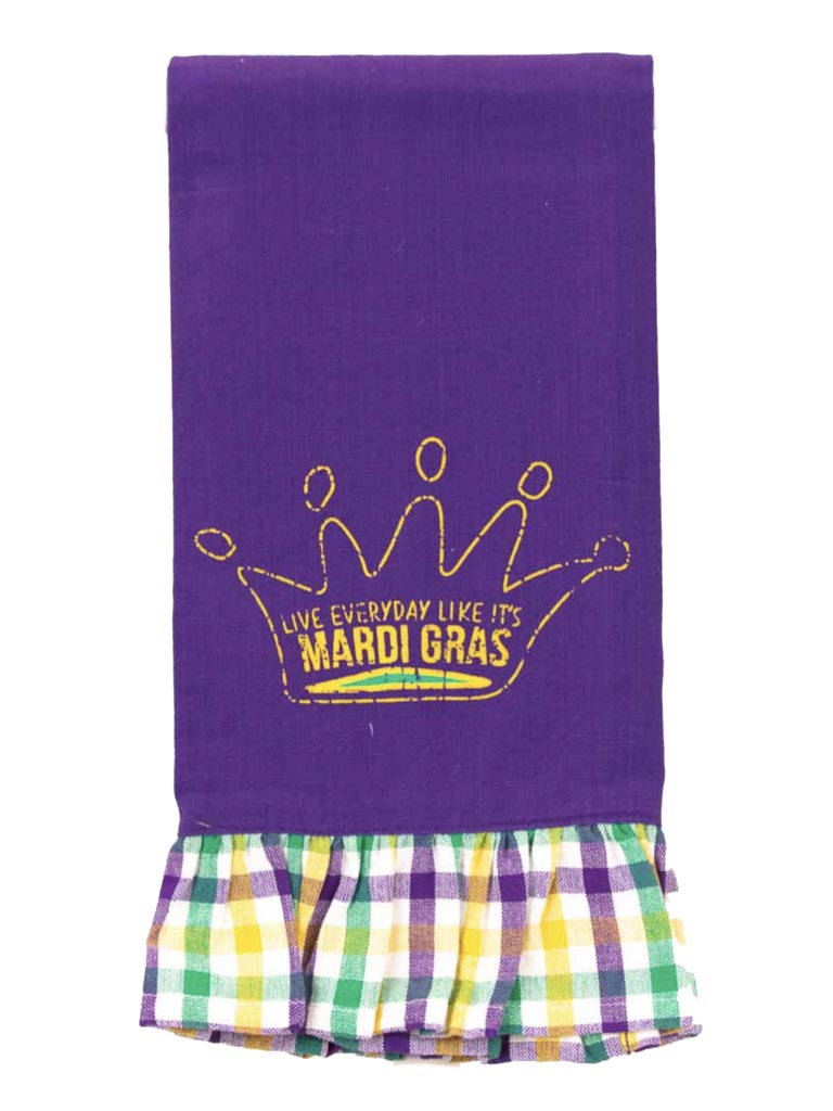 Mardi Gras Hand Towel - Live Everyday Like