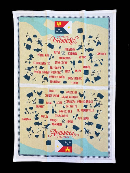 Acadiana Map Kitchen Towel