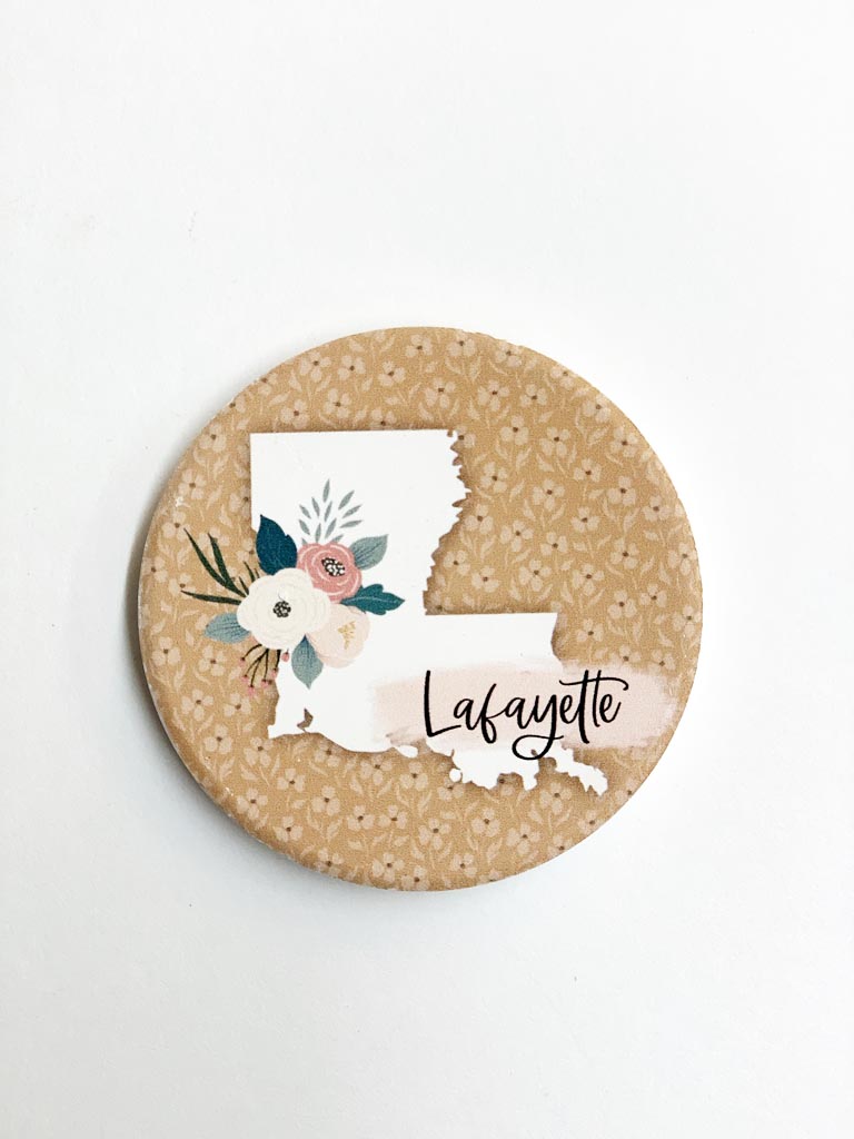 Car Coaster - Floral Louisiana, Lafayette