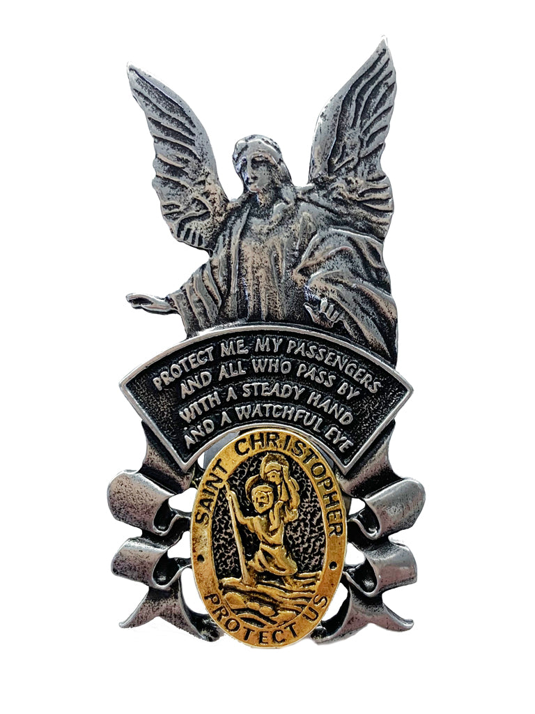 Visor Clip Guardian Angel and Saint Christopher