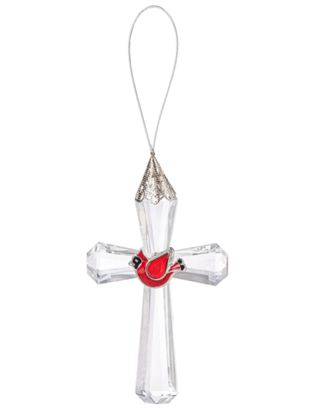 Cardinal Cross Ornament