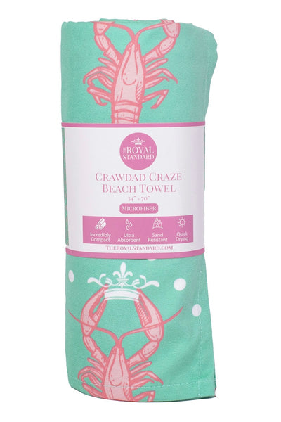 Crawfish Beach Towel - Light Green