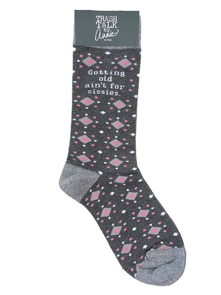 Trash Talk Womens Socks - Getting old ain't ...