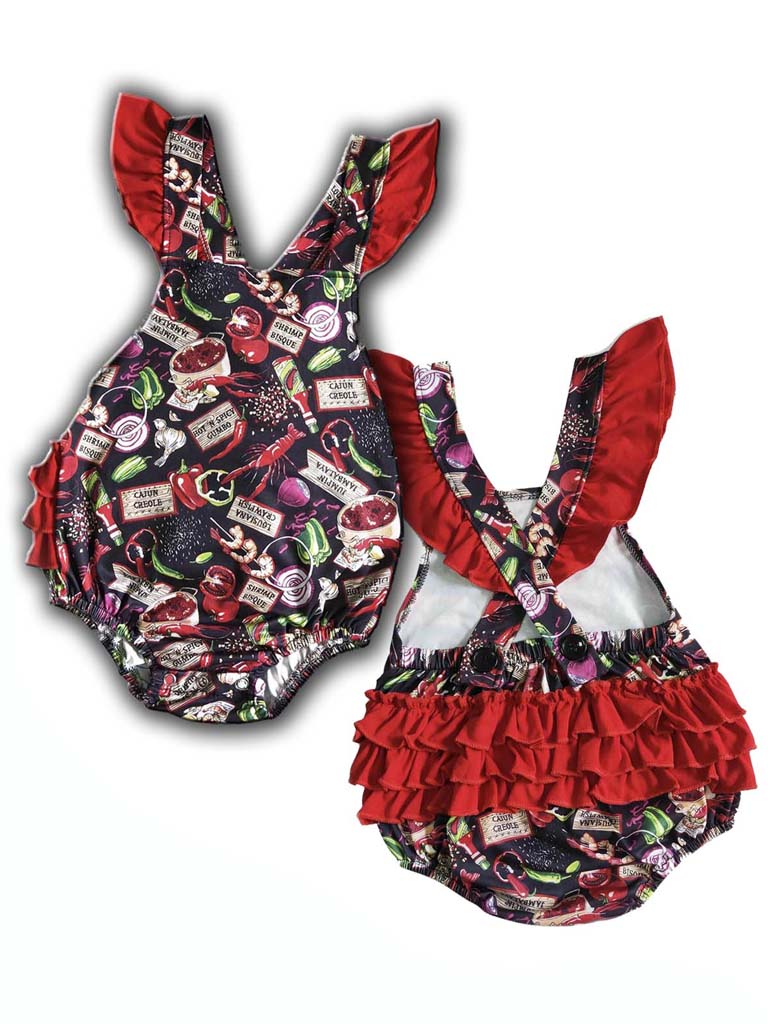 Cajun Food & Spices Bubble Romper