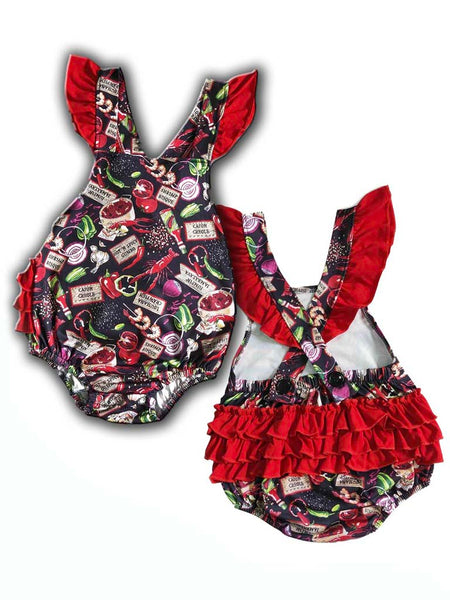 Cajun Food & Spices Bubble Romper