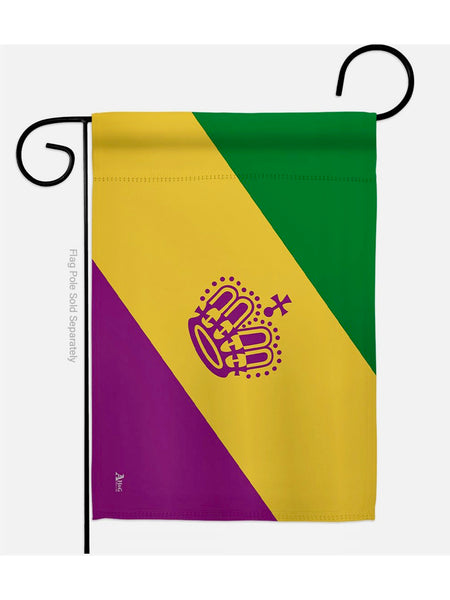 Mardi Gras Garden Flag - Traditional Crown