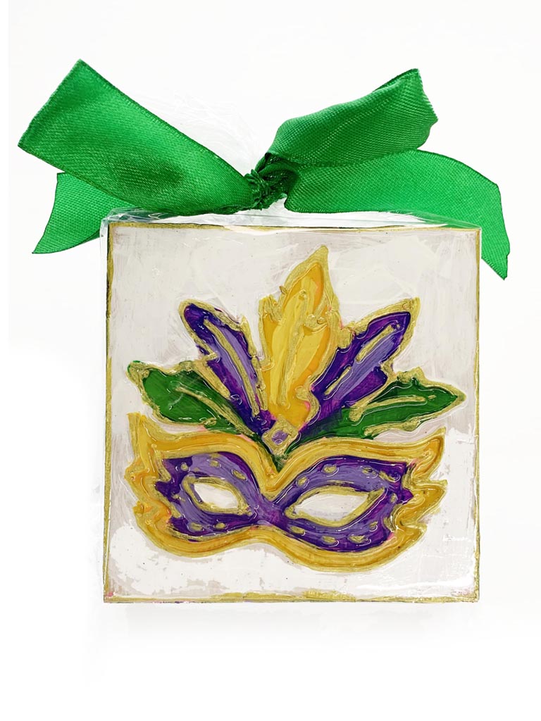 Mardi Gras Mask Hand Painted Plaque