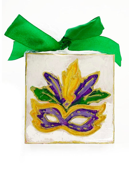 Mardi Gras Mask Hand Painted Plaque