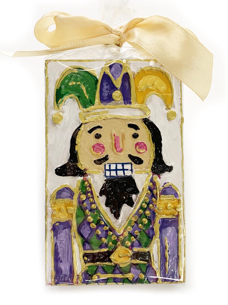 Mardi Gras Nutcracker Hand Painted Plaque