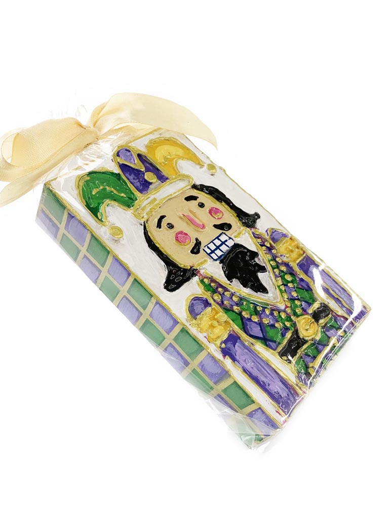 Mardi Gras Nutcracker Hand Painted Plaque