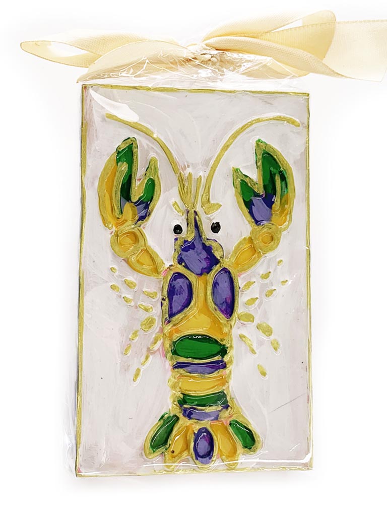Mardi Gras Crawfish Hand Painted Plaque