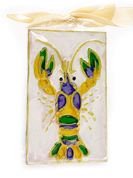 Mardi Gras Crawfish Hand Painted Plaque