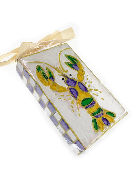 Mardi Gras Crawfish Hand Painted Plaque