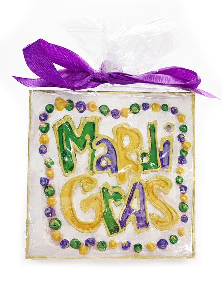 Mardi Gras Hand Painted Plaque