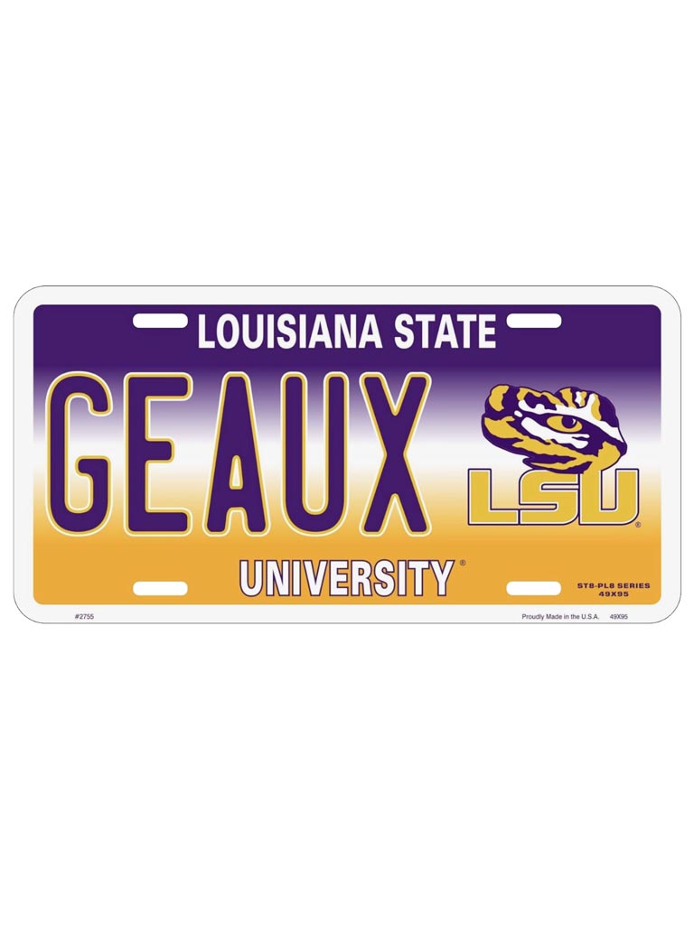 LSU Geaux License Plate