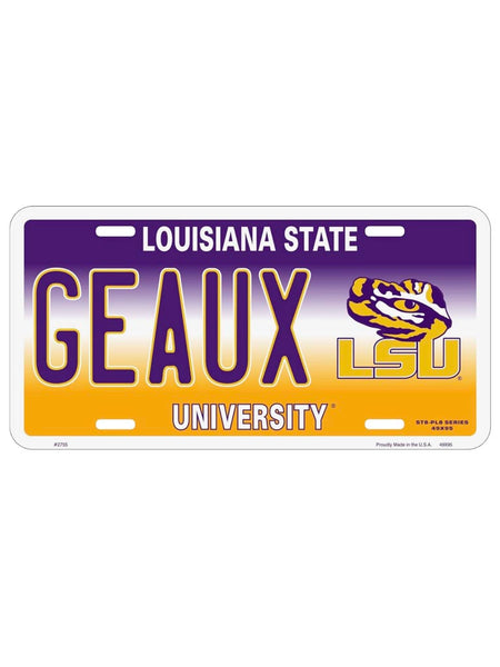 LSU Geaux License Plate