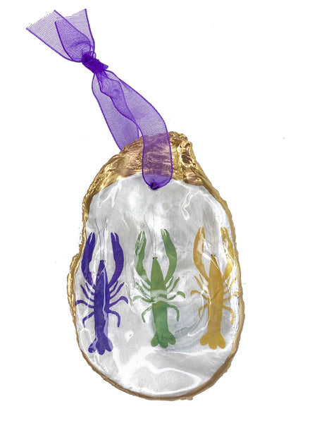 Oyster Ornament - Mardi Gras Crawfish