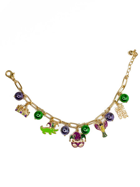 Mardi Gras Charm Bracelet - Mask