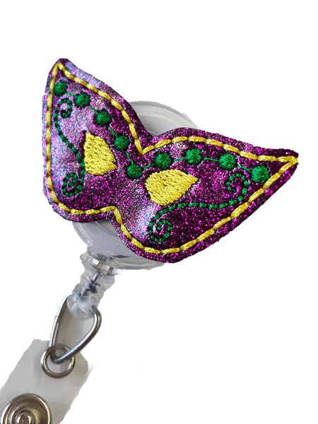 Badge Reel - Mardi Gras Mask