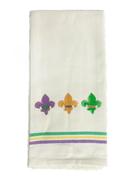 Mardi Gras Orleans Fleur De Lis Hand Towel