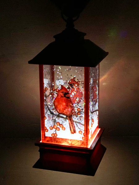 Light Up Cardinal Lantern
