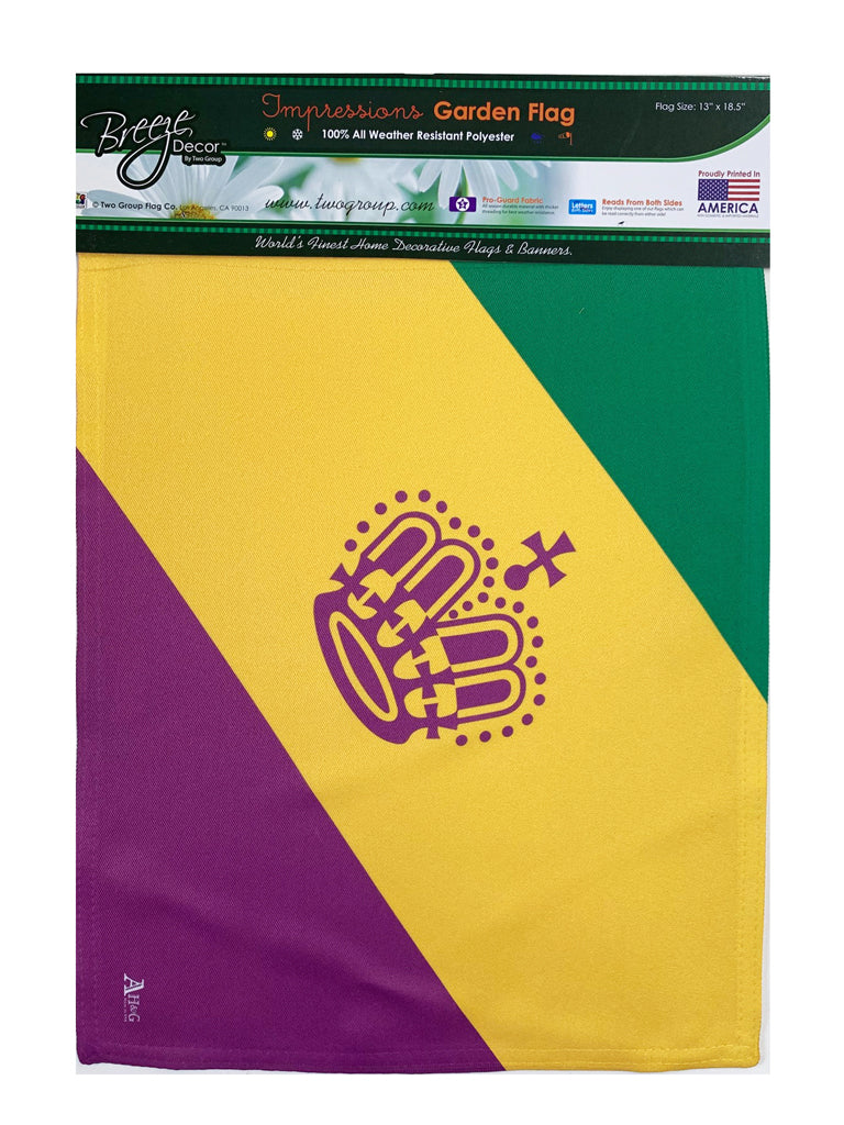 Mardi Gras Garden Flag - Traditional Crown