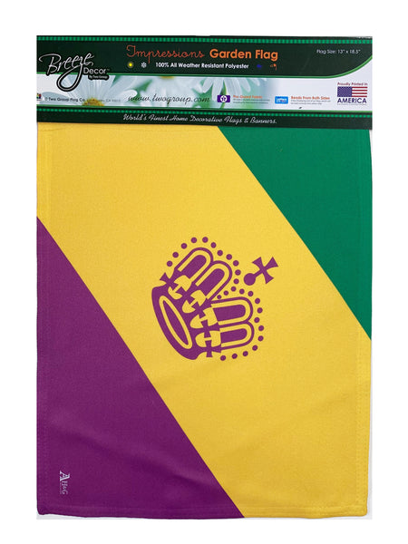 Mardi Gras Garden Flag - Traditional Crown