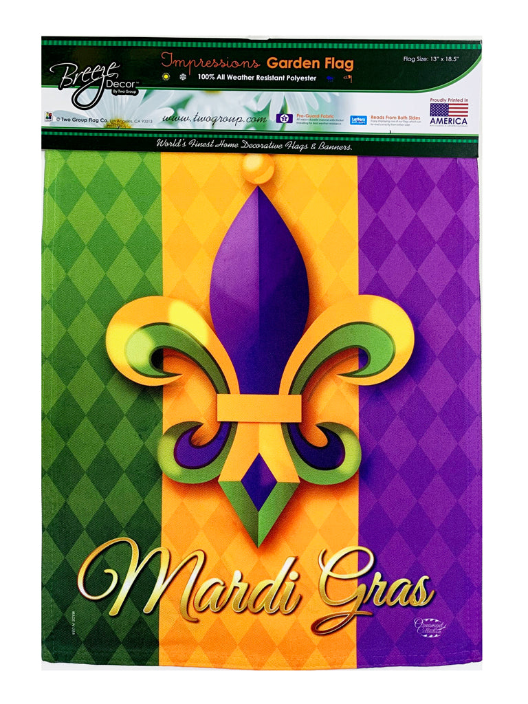 Mardi Gras Garden Flag - Fleur de Lis