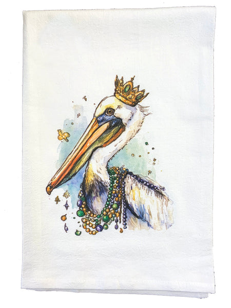 Mardi Gras Hand Towel - Pelican