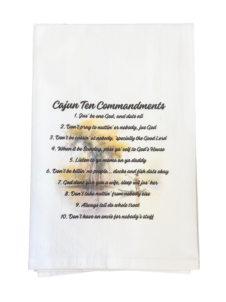 Cajun Ten Commandments Kitchen Towel