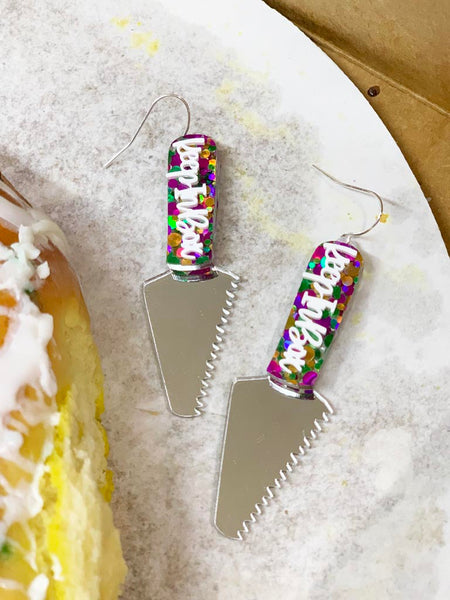 King Cake Knife Earrings