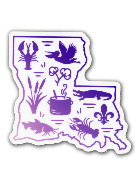 Louisiana Sticker - purple