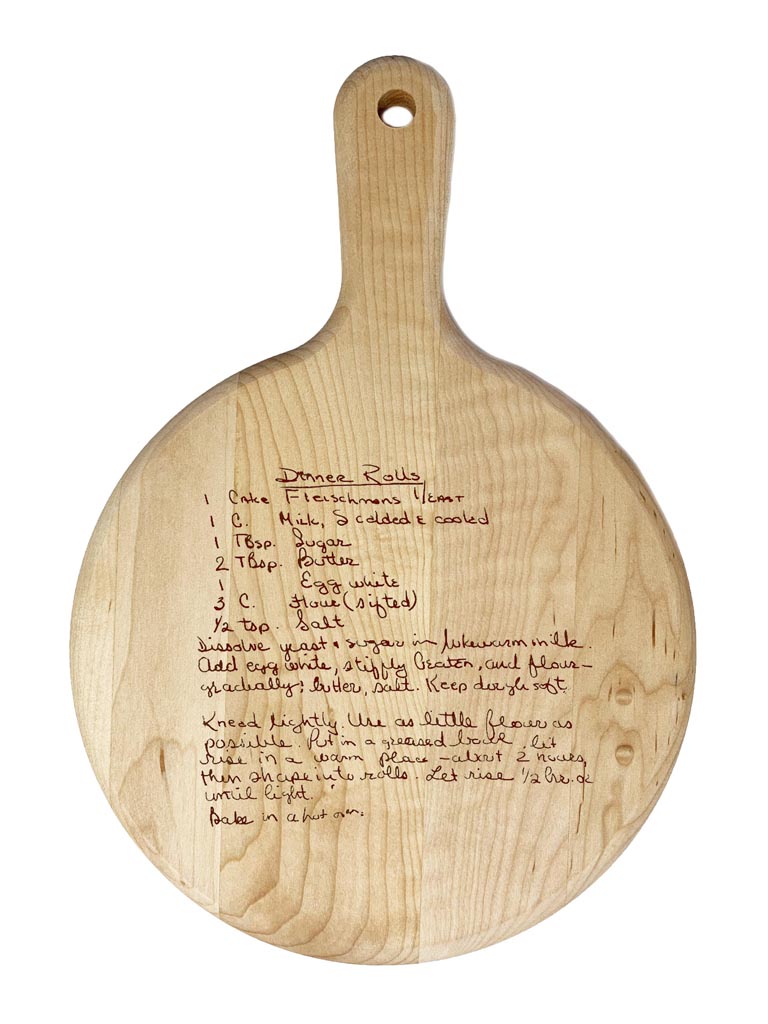 Recipe Round Cutting Board with Handle