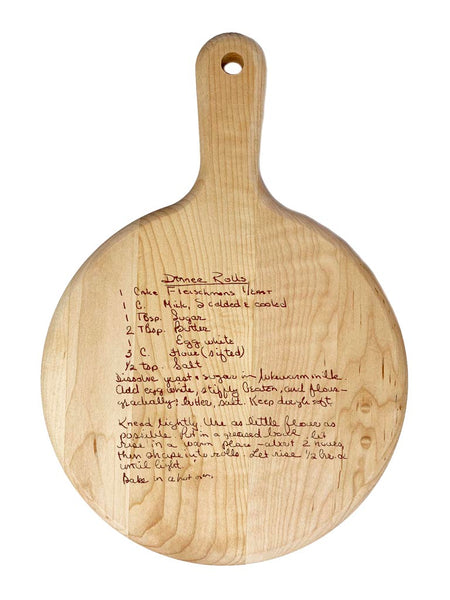 Recipe Round Cutting Board with Handle