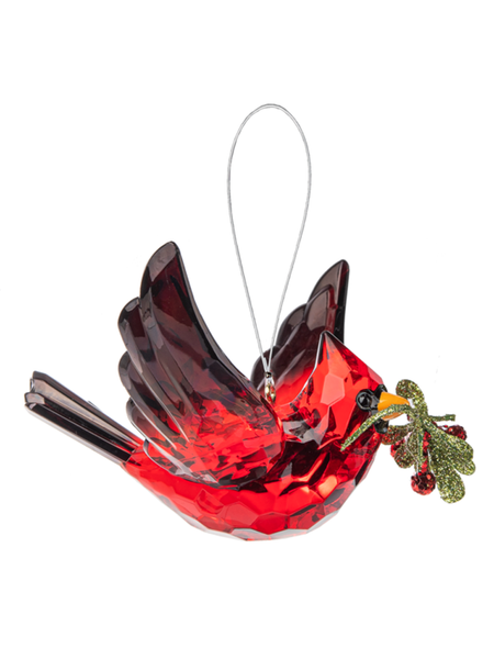 Radiant Red Cardinal with Mistletoe