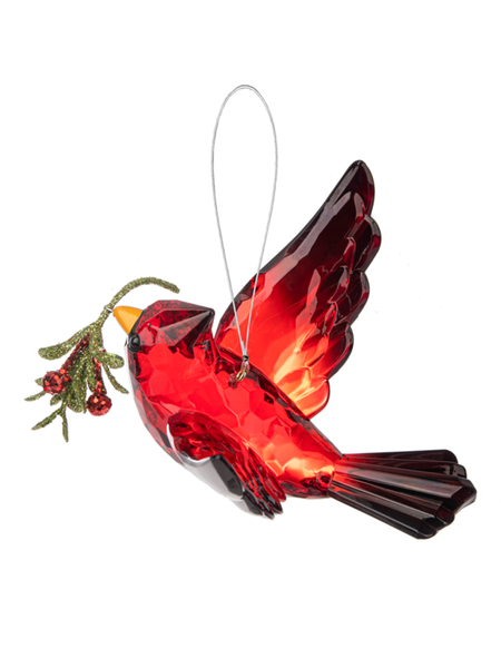 Radiant Red Cardinal with Mistletoe