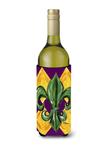 Wine Bottle Insulator - Mardi Gras Fleur de lis