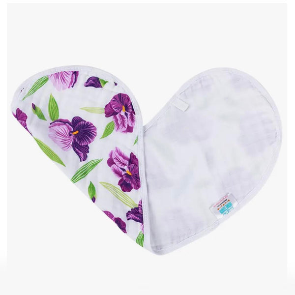 Purple Iris Burp Cloth & Bib