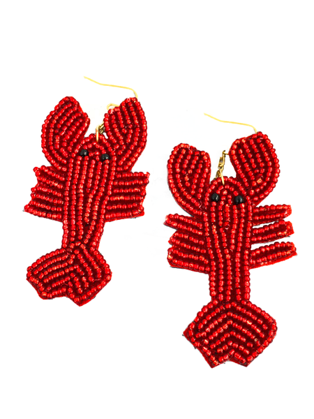 Crawfish Seed Bead Earrings