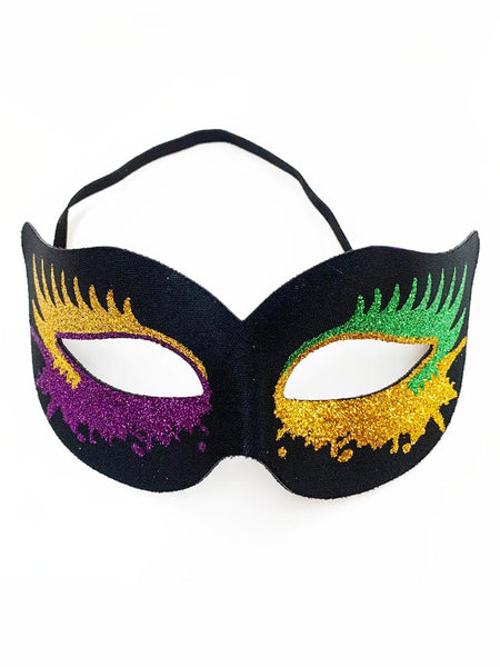 Mardi Gras Mask - Black with Glitter