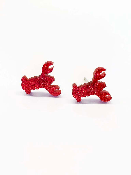 Crawfish Sparkle Stud Earrings