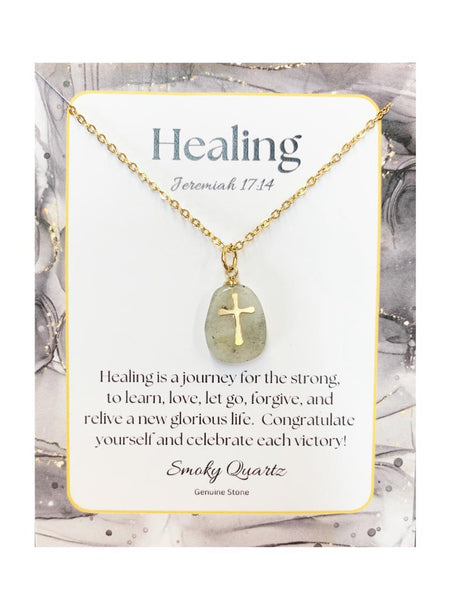 Cross Stone Necklace - Healing