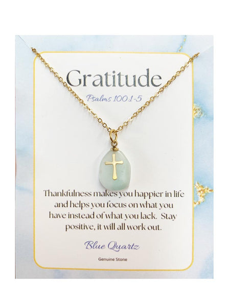 Cross Stone Necklace - Gratitude