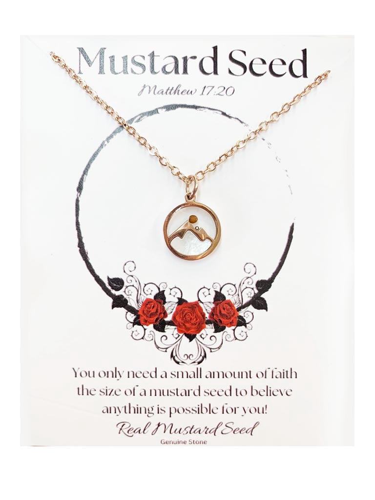 Mustard Seed Mountain Necklace - Rose Gold