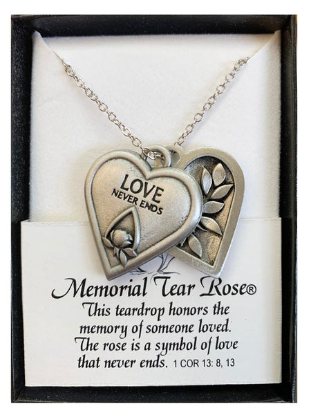 Memorial Tear Rose Necklace
