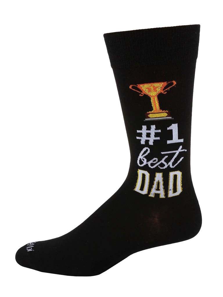 #1 Best Dad Crew Socks